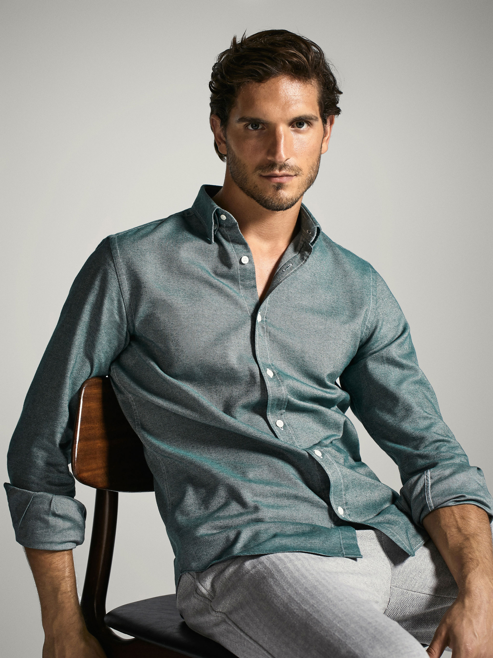 双11预告: massimo dutti 00158112500 男款修身衬衫