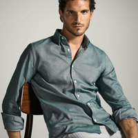 Massimo Dutti 00158112500 男款修身衬衫 