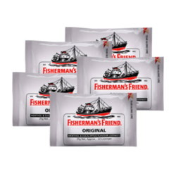 FISHERMAN'S FRIEND 渔夫之宝 特强润喉糖 原味 25g*5包 *3件