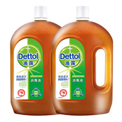 Dettol 滴露 消毒液皮肤衣物家居消毒水 1.8L+1.8L大包装 *2件 +凑单品