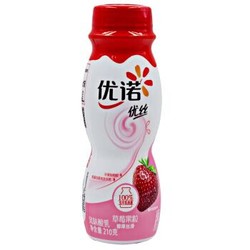 优诺 优丝 风味酸乳 草莓果粒酸奶  210g （2件起售）