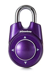 Master Lock 玛斯特锁 高安全方向密码锁健身房更衣柜防盗锁具储物柜挂锁1500ID 紫色