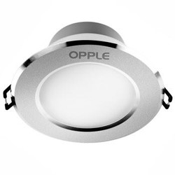 欧普照明 LED筒灯天花灯 铝材砂银款5只装3瓦暖白光4000K 开孔7-8厘米