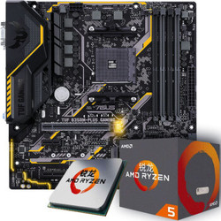ASUS  华硕 TUF B350M-PLUS GAMING 主板（B350/AM4）+锐龙AMD Ryzen5 1600X CPU主板套装