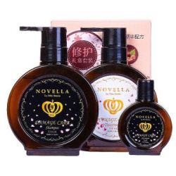 那绯澜(Novella)修护受损无硅3件套日本原装进口(修护洗发水330ml+修护护发素330ml+修护洗发水75ml)+凑单品
