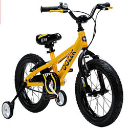 优贝(RoyalBaby)儿童自行车 男宝宝童车 小孩单车 新款时尚推土机 深铬黄 16寸+凑单品