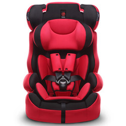Ganen 感恩 旅行者 儿童安全座椅 红黑色 9个月-12岁