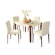 历史低价：A家家具 折叠可伸缩实木餐桌 一桌四椅 米白色