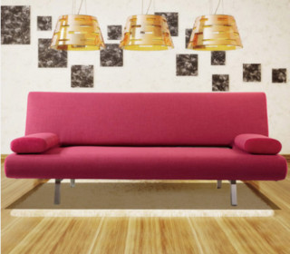曲美家具 2012WS-S2-3 布艺折叠多功能沙发