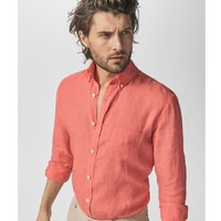 Massimo Dutti 00144111975 男士亚麻衬衫