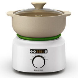 飞利浦(PHILIPS)电炖锅 汽锅醇汤煲多功能煲汤养生手工陶锅 HR2210/01