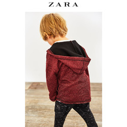 ZARA 童款 深红色连帽外套