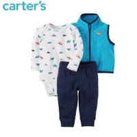 Carter's 摇粒绒马甲连体衣运动长裤3件套装 *2件