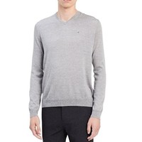 限L码：Calvin Klein Merino Solid 男士美利奴羊毛衫