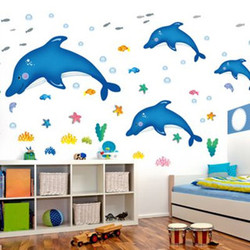 儿童房幼儿园卧室卡通海洋世界可移除墙贴画