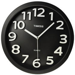 Timess 13英寸时尚创意 立体刻度静音 客厅挂钟 2002 黑色(直径约：33厘米)