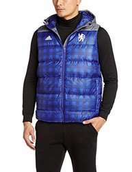 adidas 阿迪达斯 男式 CFC DOWN VEST 切尔西羽绒背心 AY2532 切尔西蓝/深麻灰/白 16Q3 CFC DOWN VEST