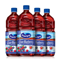 Ocean Spray 优鲜沛蓝莓蔓越莓复合果汁饮料1L*4瓶