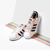 大码福利：adidas 阿迪达斯 Originals SUPERSTAR 80S PK 男士休闲运动鞋