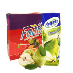 芳塔娜（Fontana）梨果肉饮料（含糖）1L*4 瓶 整箱礼盒装 塞浦路斯进口 果汁饮料 *3件