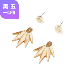 英国GLAM EVER 玩转耳环系列 Metal Melody Earrings 扇子组合耳环