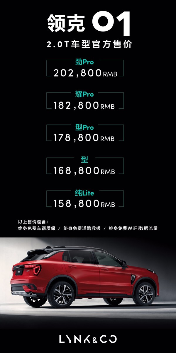 新车上市：LYNK & CO 领克01 全新紧凑型SUV