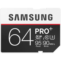 Samsung 三星 PRO+ 专业版SD卡 64GB（95/90MBps、Class10、UHS-I、U3）