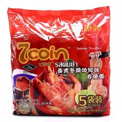 泰国进口 7coin（七咔呢） 方便面 冬荫功口味 70g*5包 五连包 *3件