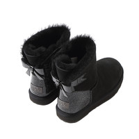  OZLANAN UGG 羊皮毛蝴蝶结雪地靴 黑色 38