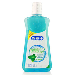 Saky 舒客 专业清新漱口水加量装（清凉薄荷）500ml（380ml+120ml） *11件