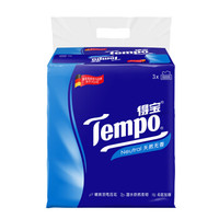 得宝 Tempo软 抽纸 4层加厚无味纸巾 原生浆餐巾纸90抽*3包