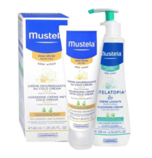 mustela 妙思乐 宝宝保湿面霜 40ml+二合一沐浴洗发乳 200ml 