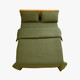 当当优品家纺 全棉日式针织床品 1.8米床 床笠四件套 纯色草绿