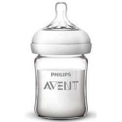 飞利浦新安怡 英国品牌 AVENT 宽口径自然顺畅玻璃奶瓶4盎司/125毫升 新老款随机发货 *2件+凑单品