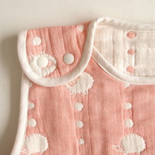Hoppetta champignon 7225 绵羊款 6层纱布 婴儿睡袍 粉色 0-3岁