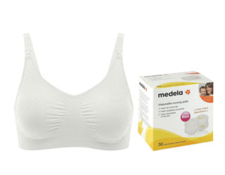 medela 美德乐 无钢圈哺乳文胸（36S）+medela 美德乐 防溢乳乳垫 30片 