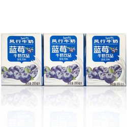 风行牛奶 蓝莓牛奶饮品 200ml*6盒 *12件
