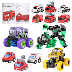豆豆象 玩具车组合装 11辆玩具车+恐龙机器人变形玩具