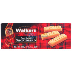 英国进口 Walkers 沃尔克斯 指形黄油酥饼 150g 盒装 *2件