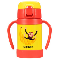 tiger虎牌婴幼儿童保温杯吸管真空304不锈钢水杯280ml MCK-A28C保冷杯 小猴子(红)YT+凑单品