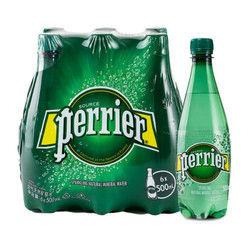 perrier 巴黎水 气泡水 原味天然矿泉水 500ml*6瓶 整箱（新老包装随机）