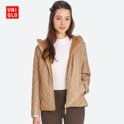 UNIQLO 优衣库 仿羊羔绒压线连帽外套 40072