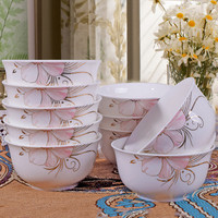骨瓷餐具套装碗碟家用组合欧式陶瓷碗筷景德镇简约中式盘子 礼品