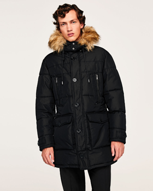 商品zara 04341340800 男士经典款棉服