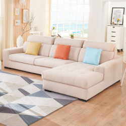 全友(QUANU)现代简约布艺沙发小户型客厅家