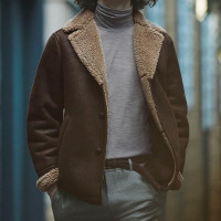 UNIQLO 优衣库 400519 仿皮翻领大衣 