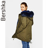 Bershka 女士 2017秋纯色人造皮草内衬连帽派克外套 06500073505 259元