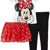 Disney Little Girls' Day Dreaming Minnie Short Sleeve 3 Piece Pajama Set, Hot Pink, 2T 23.96元