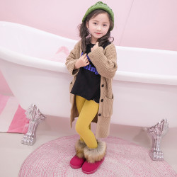 女童雪地靴仿狐狸毛儿童靴子秋冬新款加绒短靴