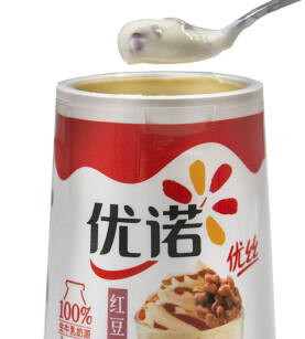 优诺优丝风味发酵乳红豆绵绵酸奶135g3杯